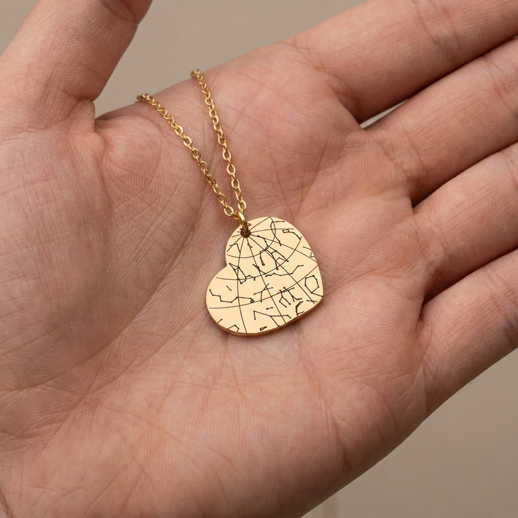 Star Map Necklace — Heart