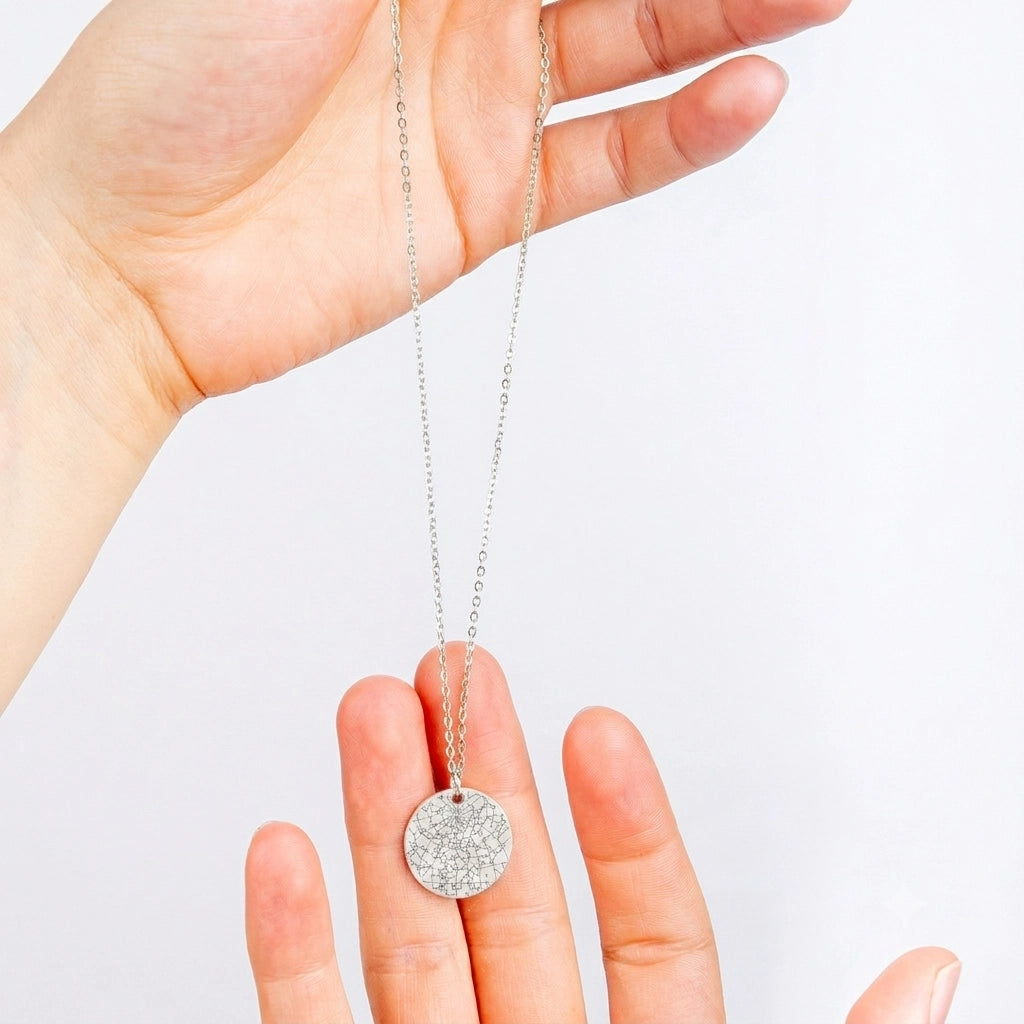 Star Map Necklace — Round, Steel